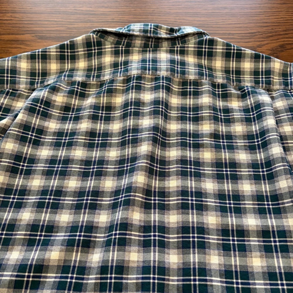 Cremieux Classics Button Down Shirt Mens XL Green Navy Plaid Cotton Tartan EUC - Picture 5 of 13